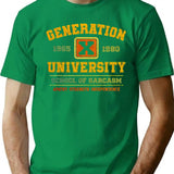 Generation X School Of Sarcasm T-Shirt - Retro Graphic Tee for Men & Women - Green