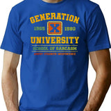 Generation X School Of Sarcasm T-Shirt - Retro Graphic Tee for Men & Women - Blue