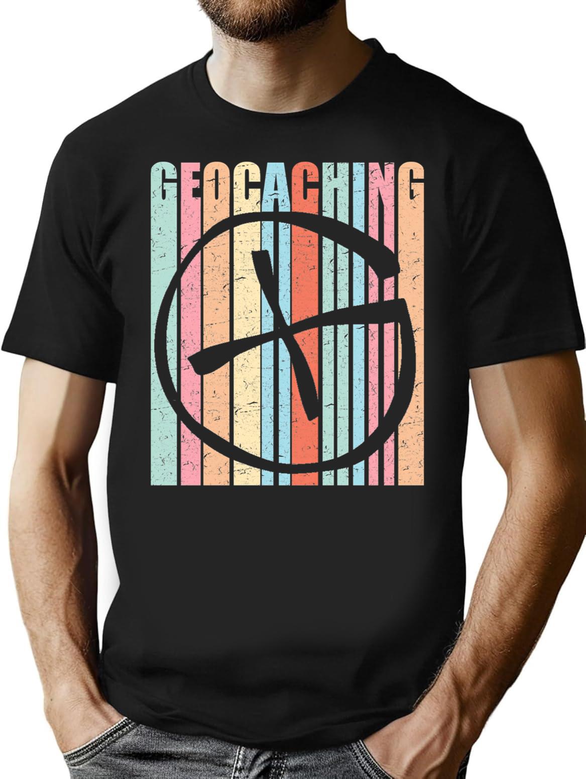 Geocaching Shirt Funny Geocaching Vintage Distressed Gift T-Shirt - Black