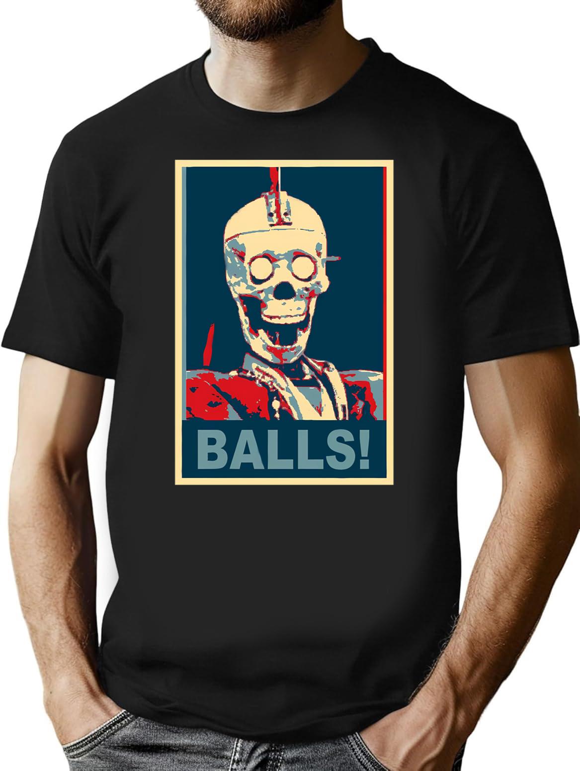 Geoff - Balls T-Shirt - Retro Graphic Tee for Men & Women - Black