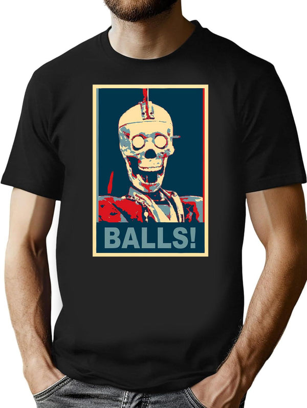 Geoff - Balls T-Shirt - Retro Graphic Tee for Men & Women - Black