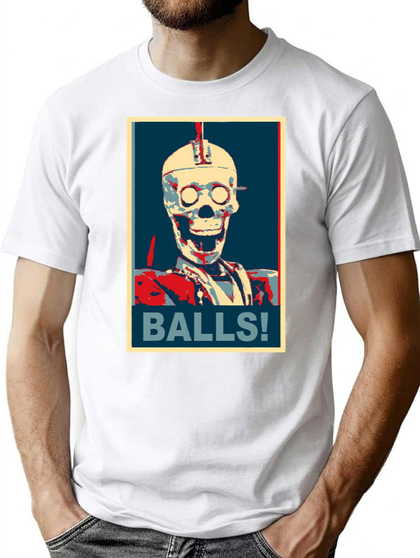 Geoff - Balls T-Shirt - Retro Graphic Tee for Men & Women - White
