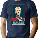 Geoff - Balls T-Shirt - Retro Graphic Tee for Men & Women - Navy