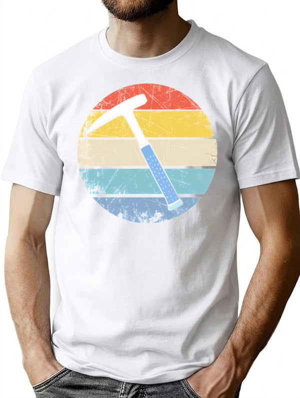 Geologist Retro Vintage T-Shirt - Retro Graphic Casual Tee - White