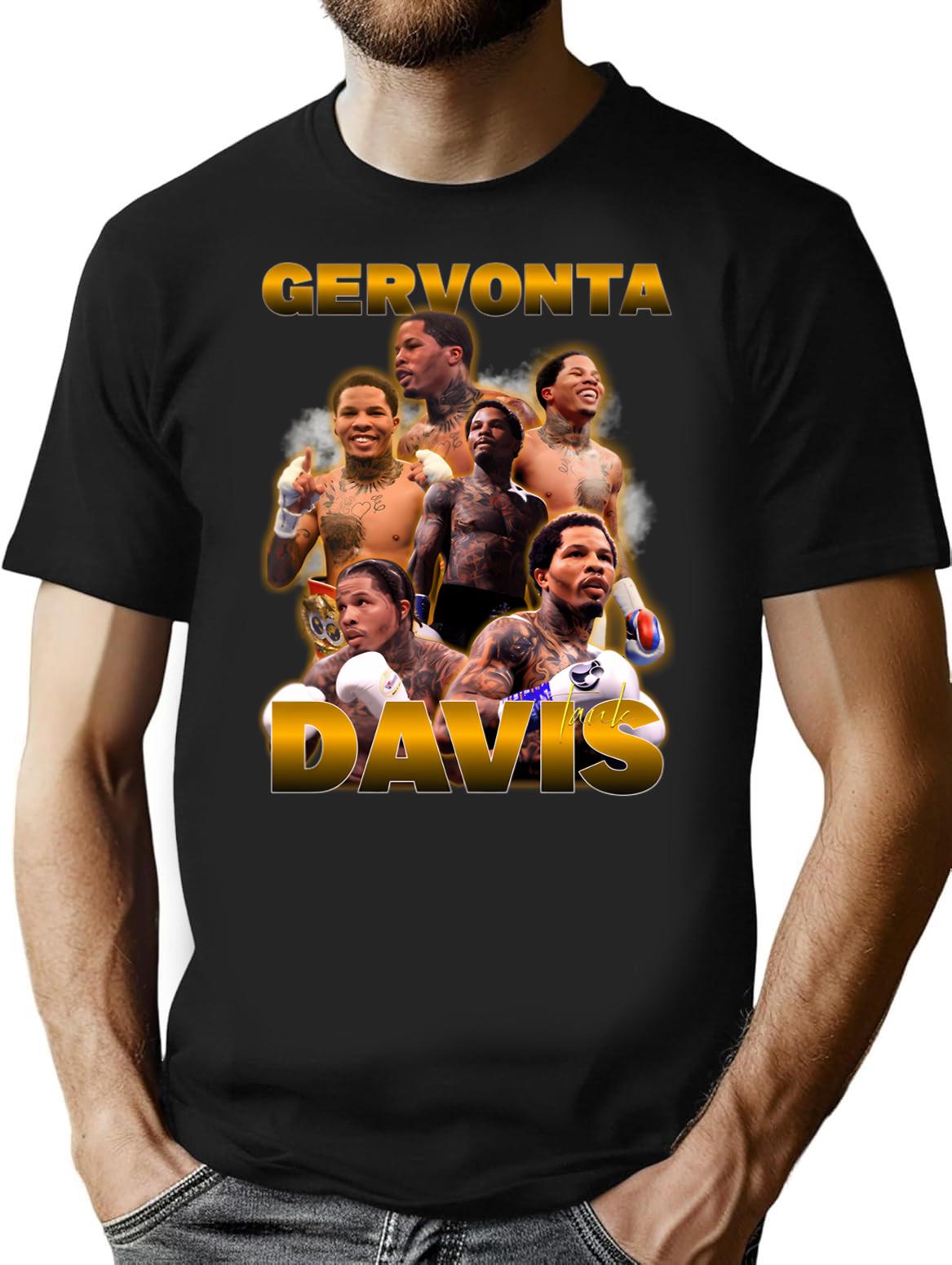 Gervonta Davis T-Shirt - Retro Graphic Tee for Men & Women - Black