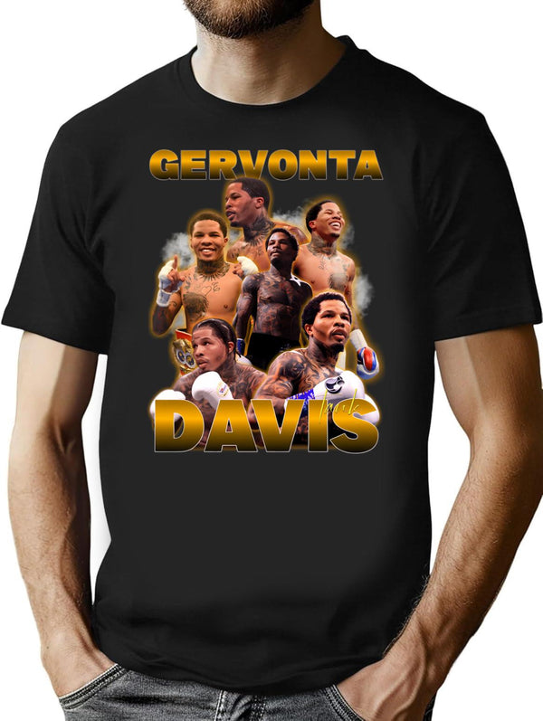 Gervonta Davis T-Shirt - Retro Graphic Tee for Men & Women - Black
