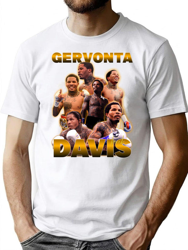 Gervonta Davis T-Shirt - Retro Graphic Tee for Men & Women - White