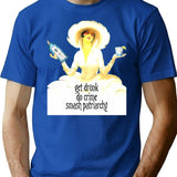 Get Drunk Do Crime Smash Patriarchy T-Shirt - Blue