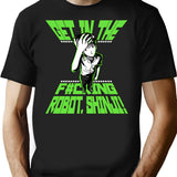 Get In The Robot Shinji T-Shirt - Retro Graphic Tee for Men & Women - Black