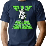 Get In The Robot Shinji T-Shirt - Retro Graphic Tee for Men & Women - Navy