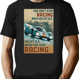 Get Old Car Racing T-Shirt - Retro Graphic Tee for Men & Women - Black