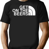 Get On The Beers Essential T-Shirt - Retro Graphic Tee for Men & Women - Black