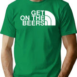 Get On The Beers Essential T-Shirt - Retro Graphic Tee for Men & Women - Green