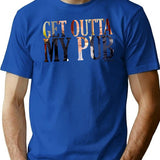 Get Outta My Pub T-Shirt - Retro Graphic Tee for Men & Women - Blue