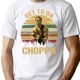 Get To Da Choppa Vintage T-Shirt - Retro Graphic Casual Tee - White