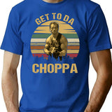 Get To Da Choppa Vintage T-Shirt - Retro Graphic Casual Tee - Blue
