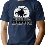Get To Da Choppa (1) T-Shirt - Retro Graphic Tee for Men & Women - Navy