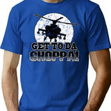 Get To Da Choppa (1) T-Shirt - Retro Graphic Tee for Men & Women - Blue