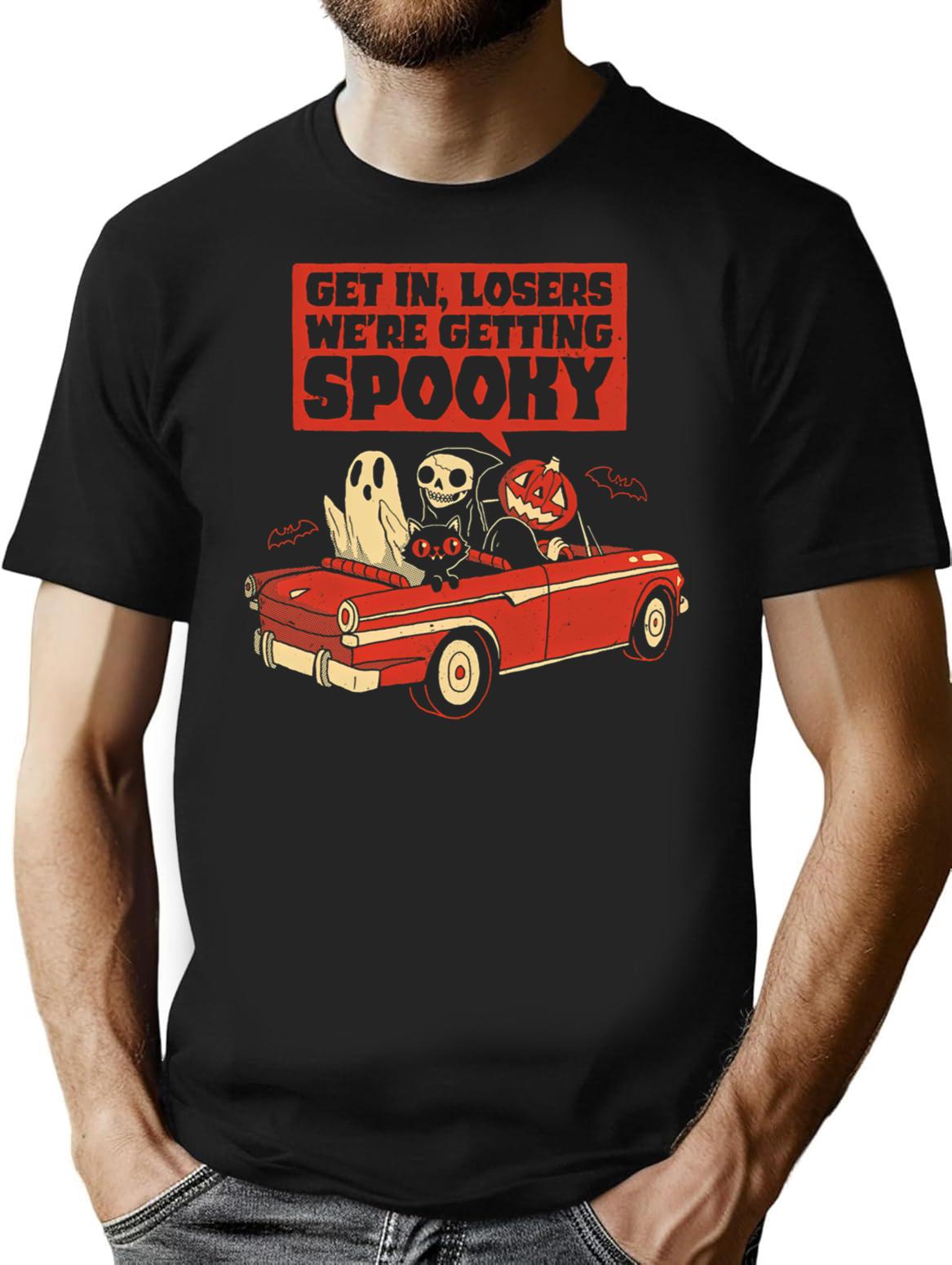 Getting Spooky T-Shirt - Retro Graphic Tee for Men & Women - Black