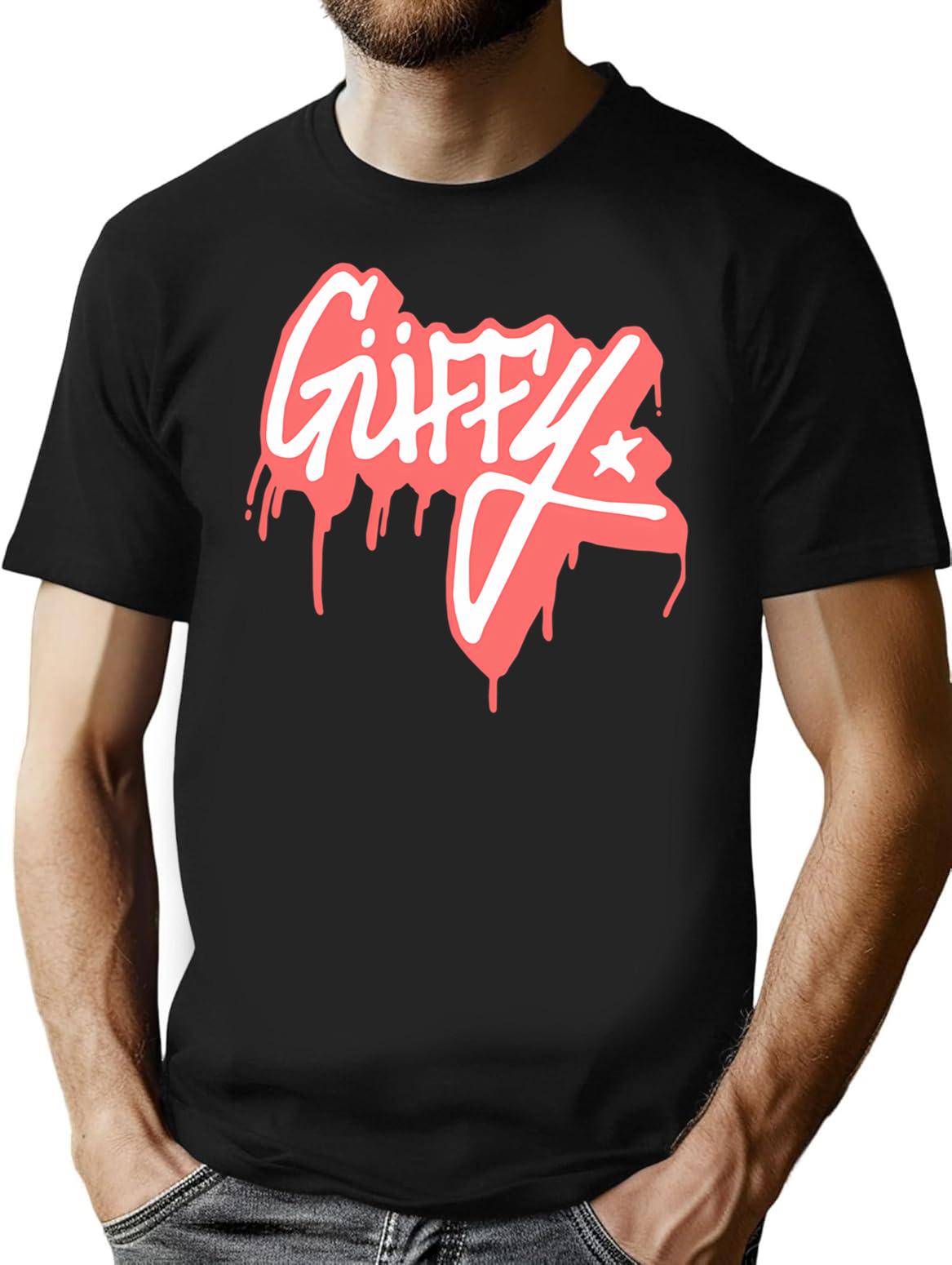Gffy Guffy Clothing Brand Dripping Red Graffiti Design Logo From Los Santos San Andreas T-Shirt - Black