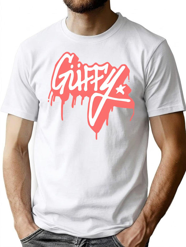 Gffy Guffy Clothing Brand Dripping Red Graffiti Design Logo From Los Santos San Andreas T-Shirt - White
