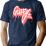 Gffy Guffy Clothing Brand Dripping Red Graffiti Design Logo From Los Santos San Andreas T-Shirt - Navy