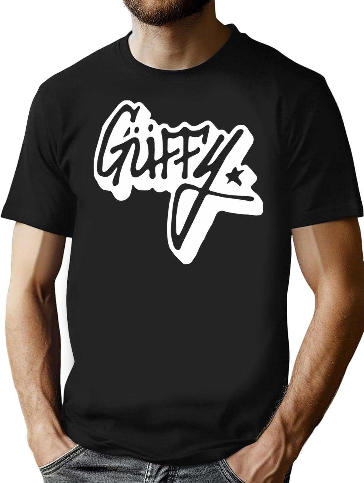 Gffy Guffy Clothing Brand White Outline Transparent Design Logo From Los Santos San Andreas T-Shirt - Black