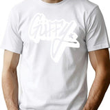 Gffy Guffy Clothing Brand White Outline Transparent Design Logo From Los Santos San Andreas T-Shirt - White