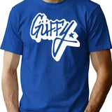 Gffy Guffy Clothing Brand White Outline Transparent Design Logo From Los Santos San Andreas T-Shirt - Blue