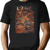 Giant Red Demon T-Shirt for Men & Women, T-Shirts Graphic Tee - Black