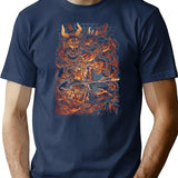 Giant Red Demon T-Shirt for Men & Women, T-Shirts Graphic Tee - Navy