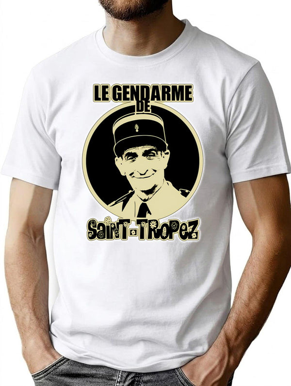 Gift Idea Louis De Long Beautiful Model Sleeve Funes Light Blue Vintage Retro T-Shirt - White