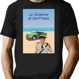 Gifts For Music Fans The Gendarme Of Saint Tropez Vintage Retro T-Shirt - Black