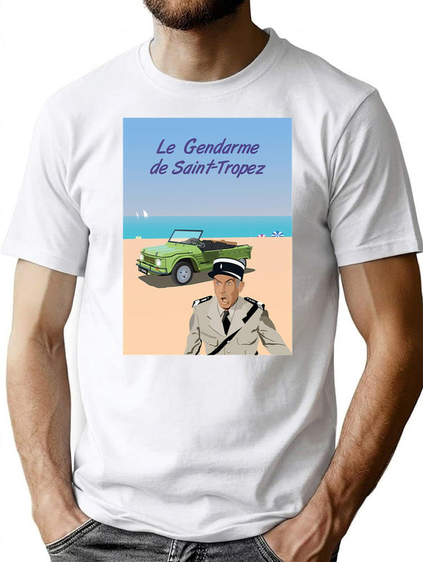 Gifts For Music Fans The Gendarme Of Saint Tropez Vintage Retro T-Shirt - White