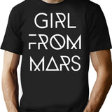 Girl From Mars T-Shirt - Retro Graphic Tee for Men & Women - Black