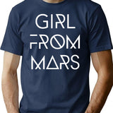 Girl From Mars T-Shirt - Retro Graphic Tee for Men & Women - Navy