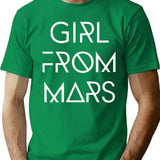Girl From Mars T-Shirt - Retro Graphic Tee for Men & Women - Green