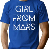 Girl From Mars T-Shirt - Retro Graphic Tee for Men & Women - Blue