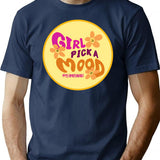 Girl Pick A Mood T-Shirt - Retro Graphic Tee for Men & Women - Navy