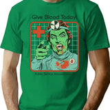 Give Blood Today T-Shirt - Retro Graphic Tee for Men & Women - Green