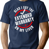 Glad I Got The Extended Warranty On My Liver Funny Vintage T-Shirt - Navy