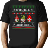 Gnome For Christmas Ugly Sweater T-Shirt for Men & Women, T-Shirts Graphic Tee - Black