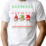 Gnome For Christmas Ugly Sweater T-Shirt for Men & Women, T-Shirts Graphic Tee - White