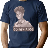 Go Ask Alice T-Shirt - Retro Graphic Tee for Men & Women - Navy