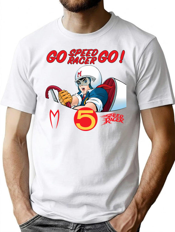 Go Racer Go T-Shirt for Men & Women, T-Shirts Graphic Tee - White