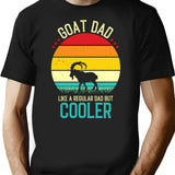 Goat Dad Like A Regular Dad But Cooler - Retro Vintage Funny Goat Dad Gift T-Shirt - Black