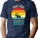 Goat Dad Like A Regular Dad But Cooler - Retro Vintage Funny Goat Dad Gift T-Shirt - Navy