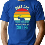 Goat Dad Like A Regular Dad But Cooler - Retro Vintage Funny Goat Dad Gift T-Shirt - Blue
