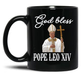 God Save Pope Leo Xiv Black Coffee Mug