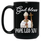 God Save Pope Leo Xiv Black Coffee Mug